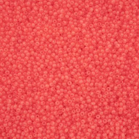 11/0 Alabaster Flamingo Pink  Solgel, Preciosa Seed Beads 22g 11/0 Preciosa Seed Beads