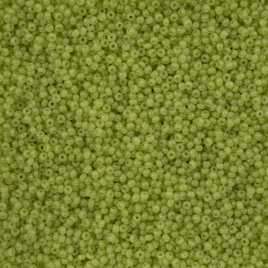 11/0 Alabaster Light Green Solgel, Preciosa Seed Beads 22g 11/0 Preciosa Seed Beads