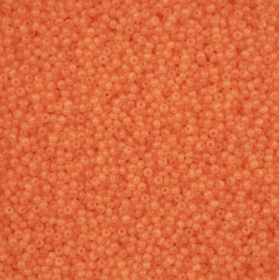 11/0 Alabaster Orange Solgel, Preciosa Seed Beads 22g 11/0 Preciosa Seed Beads