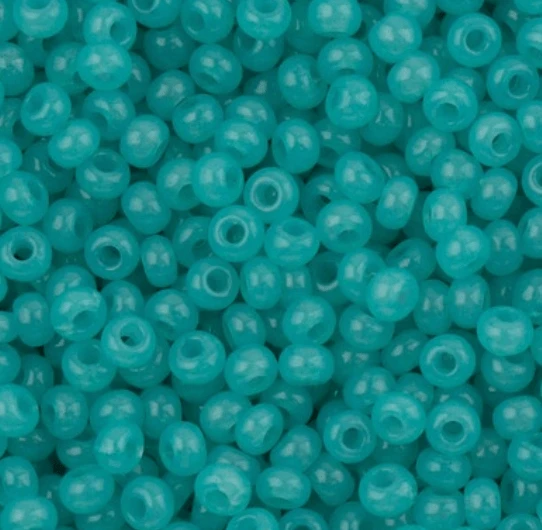 11/0 Alabaster Turquoise Solgel, Preciosa Seed Beads 22g 11/0 Preciosa Seed Beads