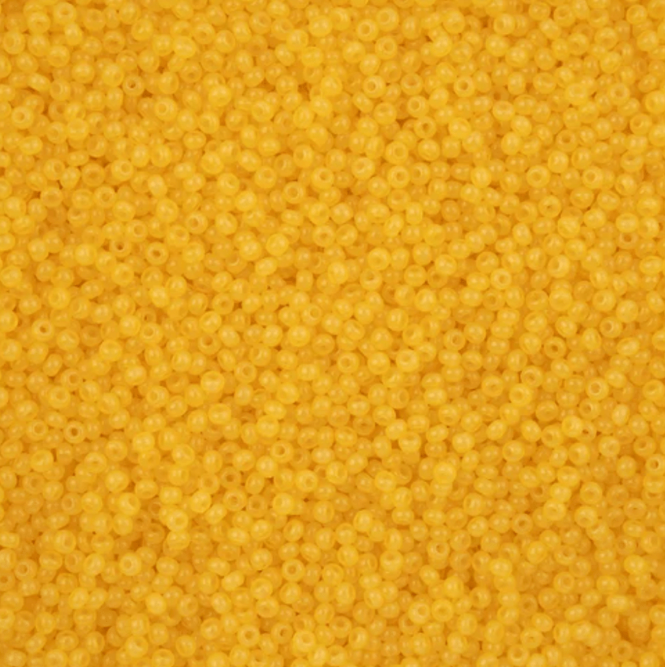 11/0 Alabaster Yellow Solgel, Preciosa Seed Beads 22g 11/0 Preciosa Seed Beads