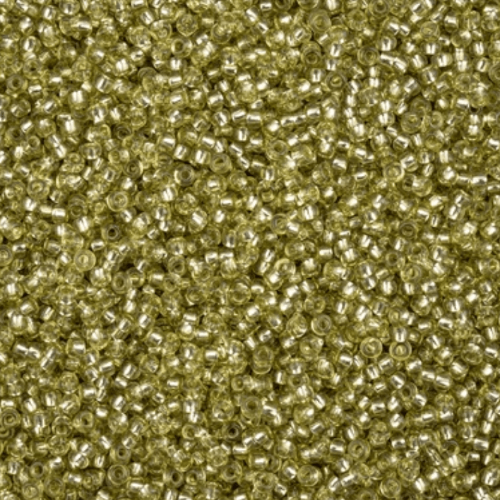 11/0 Avocado Green SOLGEL Transparent Silver lined Preciosa Seed Bead (22g) *NEW* 11/0 Preciosa Seed Beads