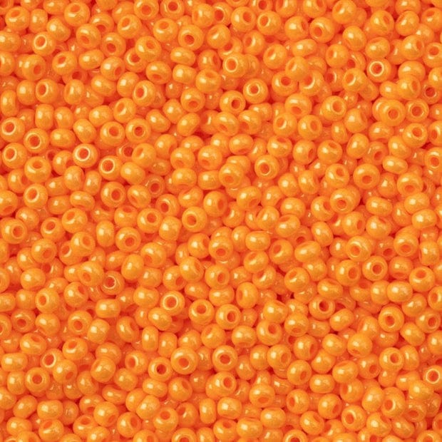 11/0 Bright Orange Chalk Sfinx Terra Dyed , Preciosa Seed Bead (22g) 11/0 Preciosa Seed Beads