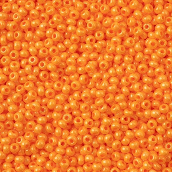 11/0 Bright Orange Chalk Sfinx Terra Dyed , Preciosa Seed Bead (22g) 11/0 Preciosa Seed Beads