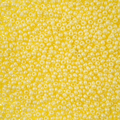 11/0 Chalk Light Yellow *Pearl* Permalux Dyed Preciosa Seed Beads 22g VIAL 11/0 Preciosa Seed Beads