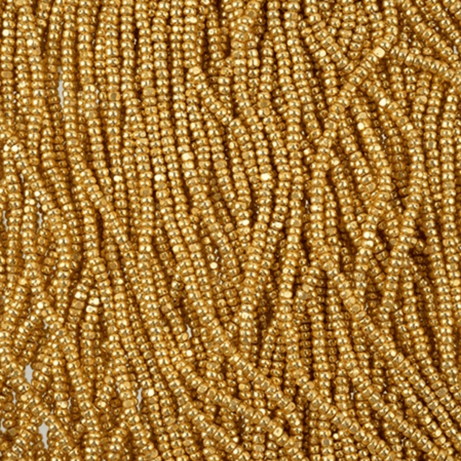 11/0 Charlotte Cut Czech Seed Bead- Metallic Gold *PREMIUM* Charlotte Cut Seedbeads