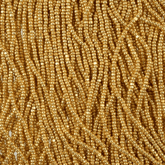 11/0 Charlotte Cut Czech Seed Bead- Metallic Gold *PREMIUM* Charlotte Cut Seedbeads