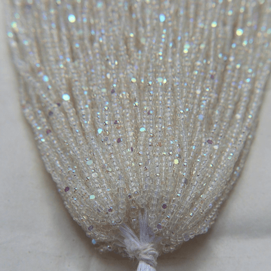 11/0 Charlotte Cut *Premium Seed Bead- "Bubbles" Transparent Crystal Patina Aurore Boreale  (AB) *10g Hank* Charlotte Cut Seedbeads