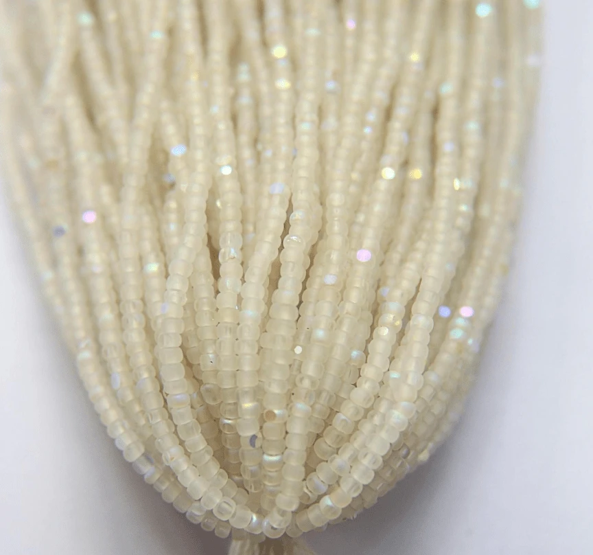 11/0 Charlotte Cut *Premium Seed Bead- MATTE Crystal Transparent Patina Aurore Boreale  (AB) *10g Hank* Charlotte Cut Seedbeads
