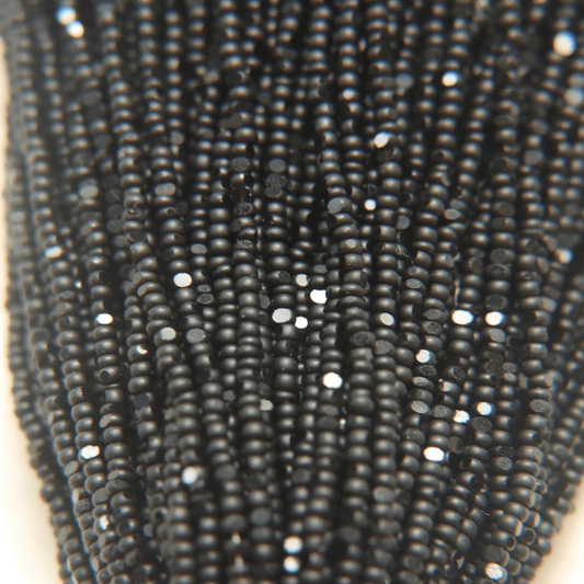 11/0 Charlotte Cut *Premium Seed Bead- Opaque Black MATTE  *10g Hank* Charlotte Cut Seedbeads