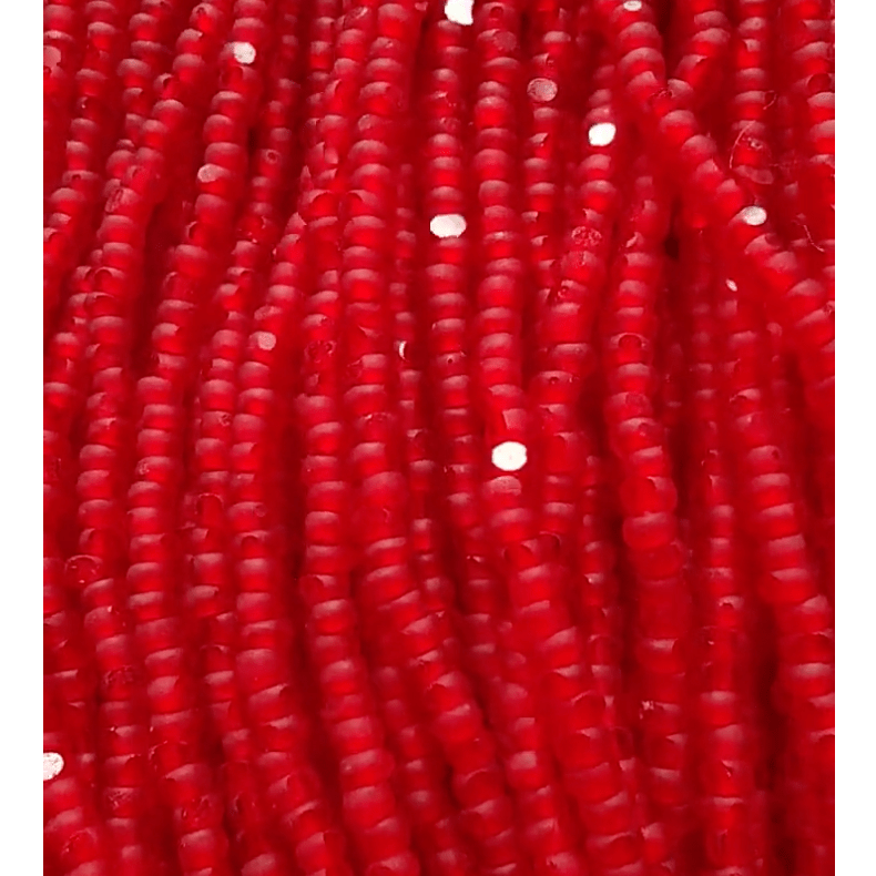 11/0 Charlotte Cut *Premium Seed Bead- Opaque MATTE Light Ruby Red *10g Hank* Charlotte Cut Seedbeads