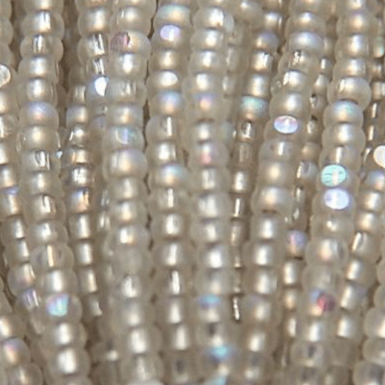 11/0 Charlotte Cut PREMIUM Seed Bead-  Patina Matte Crystal Silver Lined Aurore Boreale *10g Hank* Charlotte Cut Seedbeads