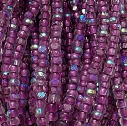 11/0 Charlotte Cut *Premium Seed Bead - Patina Neon Electric Orchid Lined Aurore Boreale  *10g Hank* Charlotte Cut Seedbeads