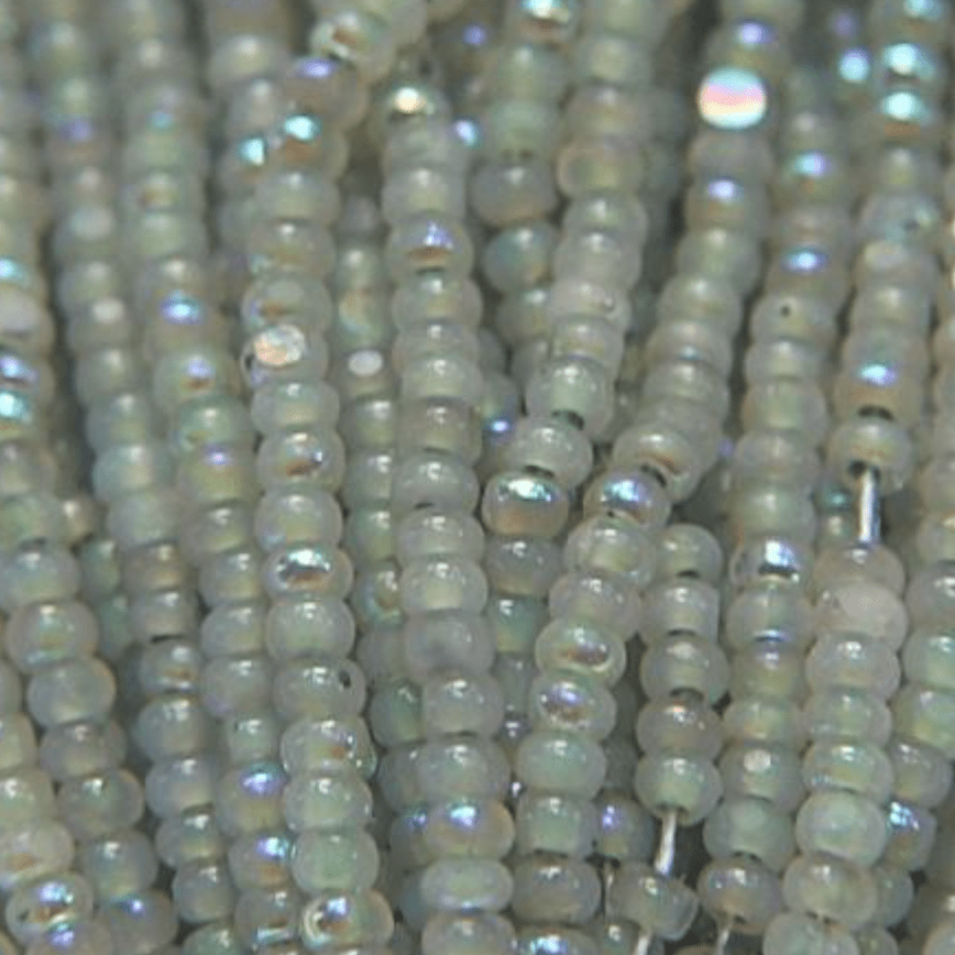 11/0 Charlotte Cut *Premium Seed Bead - Patina Opal Neon Mint Green Aurore Boreale (AB) *10g Hank* Charlotte Cut Seedbeads