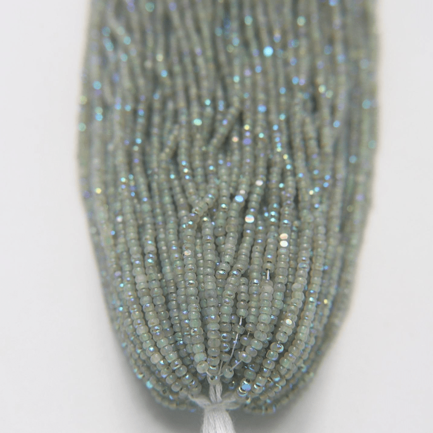 11/0 Charlotte Cut *Premium Seed Bead - Patina Opal Neon Mint Green Aurore Boreale (AB) *10g Hank* Charlotte Cut Seedbeads