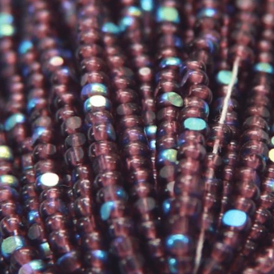 11/0 Charlotte Cut *Premium Seed Bead- Patina Transparent Amethyst Aurore Boreale (AB) *10g Hank* Charlotte Cut Seedbeads