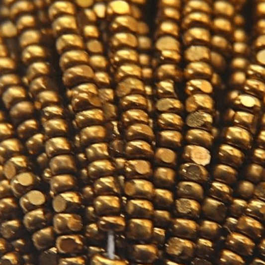 11/0 Charlotte Cut *Premium Seed Bead- Metallic Dorado Dark Gold *10g Hank* India Sheen Charlotte Cut Seedbeads