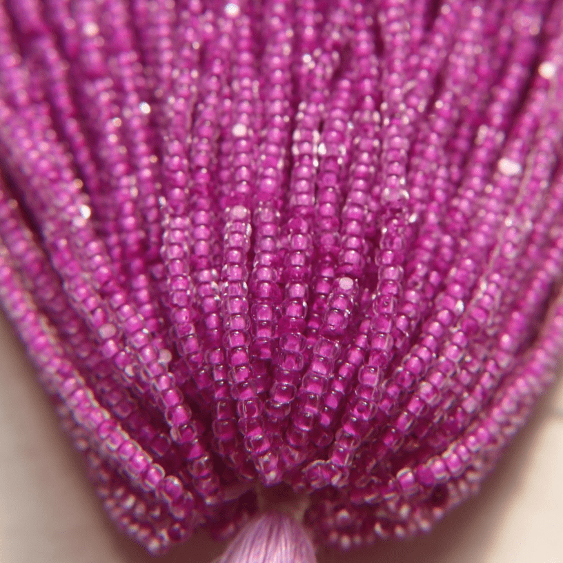 11/0 Charlotte Cut Seed Bead- Colour Lined Neon Orchid Pink Purple  *10g Hank* Charlotte Cut Seedbeads