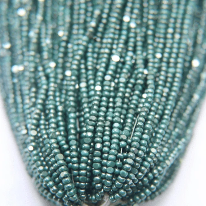 11/0 Charlotte Cut Seed Bead - Ionized Opaque Aqua Green 10g Charlotte Cut Seedbeads