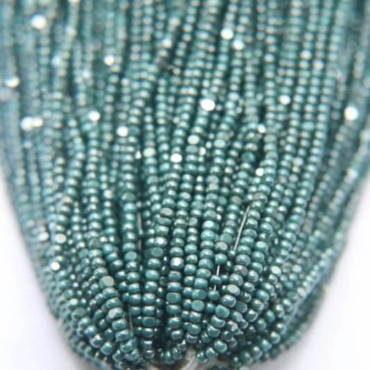 11/0 Charlotte Cut Seed Bead - Ionized Opaque Aqua Green 10g Charlotte Cut Seedbeads