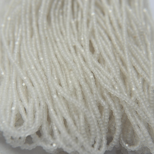 11/0 Charlotte Cut Seed Bead- Matte Frosted White Crystal *10g Hank* Charlotte Cut Seedbeads