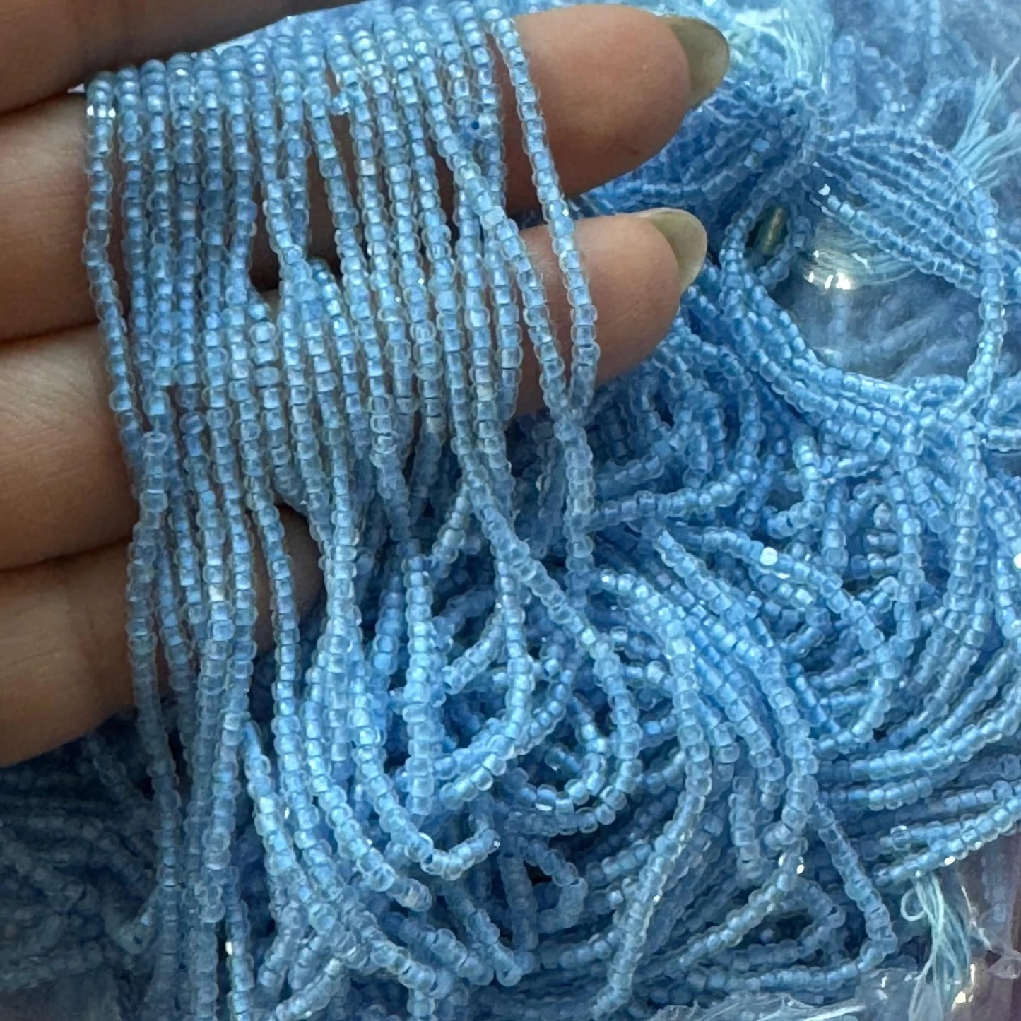 11/0 Charlotte Cut Seed Bead- Neon Colour Lined Sky Blue  *10g* Charlotte Cut Seedbeads