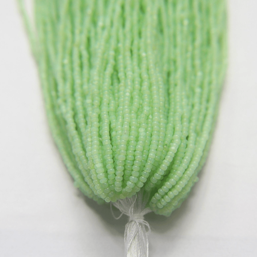 11/0 Charlotte Cut Seed Bead - Opal Chrysolite Green *10g Hank* Charlotte Cut Seedbeads