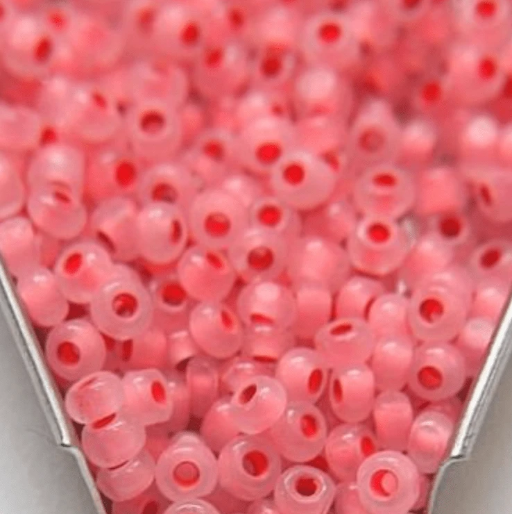 11/0 Charlotte Cut Seed Bead- Opal Neon Coral Pink 10g (Loose) Charlotte Cut Seedbeads