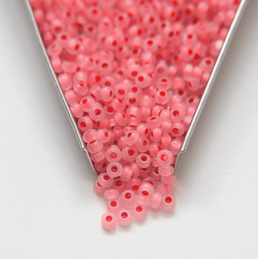 11/0 Charlotte Cut Seed Bead- Opal Neon Coral Pink 10g (Loose) Charlotte Cut Seedbeads