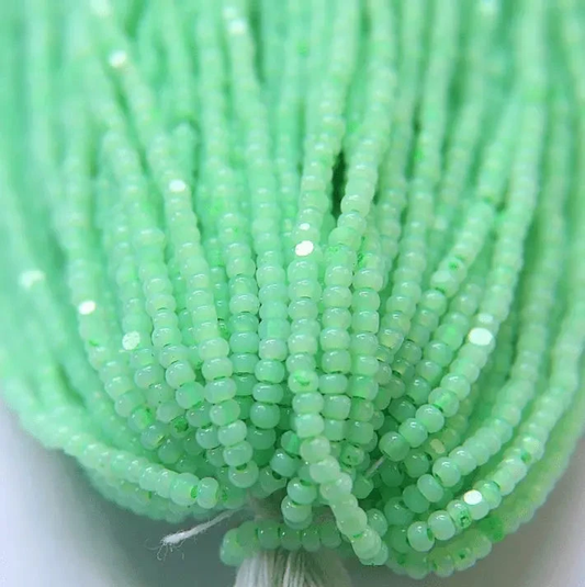 11/0 Charlotte Cut Seed Bead- Opal Neon Mint Green  10g (Loose) Charlotte Cut Seedbeads