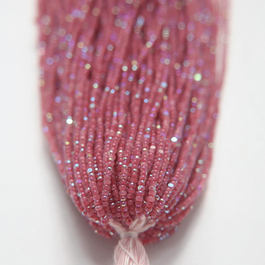11/0 Charlotte Cut Seed Bead- Opal Neon Red Aurore Boreale PREMIUM *10g Hank* Charlotte Cut Seedbeads