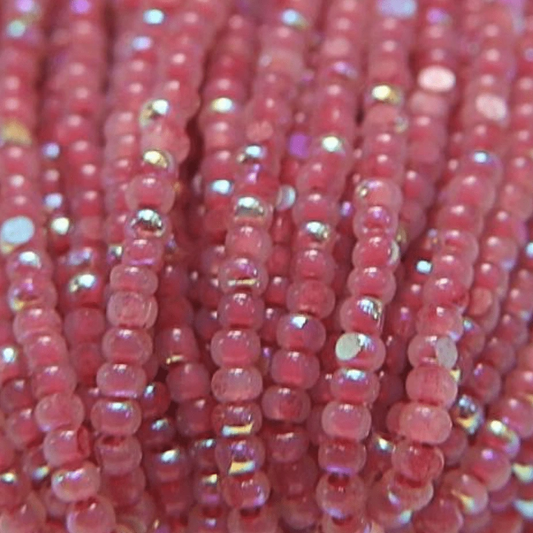 11/0 Charlotte Cut Seed Bead- Opal Neon Red Aurore Boreale PREMIUM *10g Hank* Charlotte Cut Seedbeads