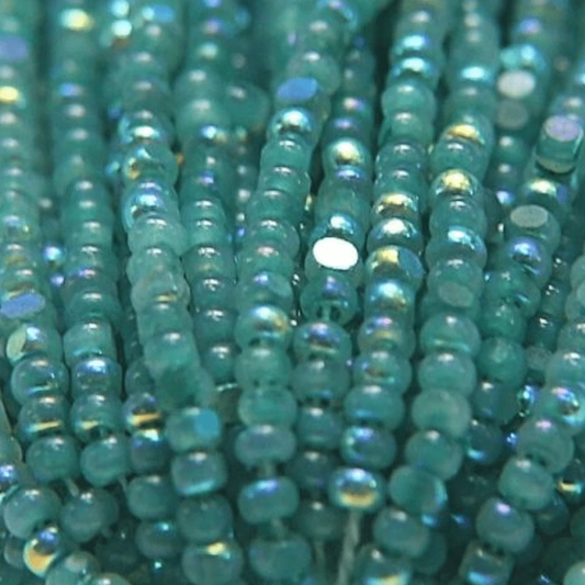 11/0 Charlotte Cut Seed Bead- Opal Neon Teal Aurore Boreale PREMIUM *10g Hank* Charlotte Cut Seedbeads