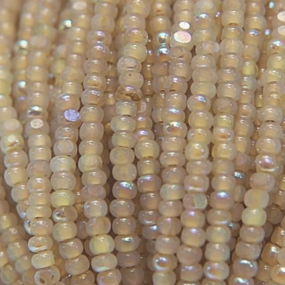 11/0 Charlotte Cut Seed Bead- Opal Neon Yellow Aurore Boreale PREMIUM *10g Hank* Charlotte Cut Seedbeads