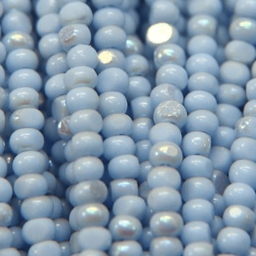11/0 Charlotte Cut Seed Bead- Patina Light Pale Blue Opaque *10g Hank* Charlotte Cut Seedbeads