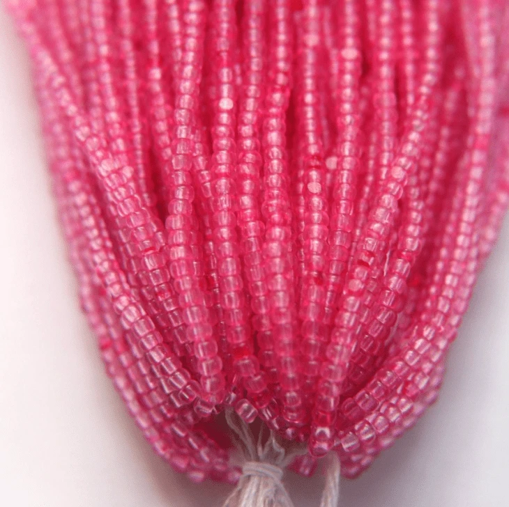 11/0 Charlotte Cut Seed Bead - Rose Transparent (Dyed) *10g Hank* Charlotte Cut Seedbeads