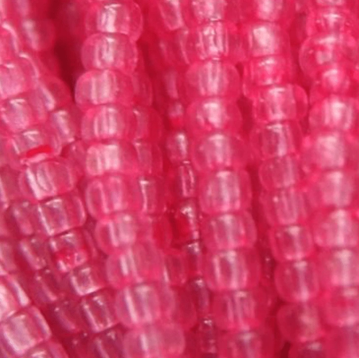 11/0 Charlotte Cut Seed Bead - Rose Transparent (Dyed) *10g Hank* Charlotte Cut Seedbeads