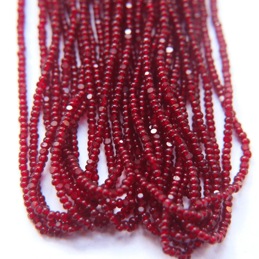 11/0 Charlotte Cut Seed Bead- Transparent Garnet Red *10g Hank* Charlotte Cut Seedbeads
