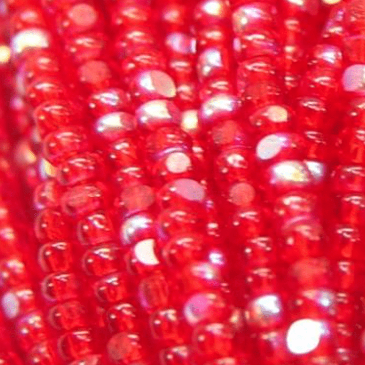 11/0 Charlotte Cut Seed Bead- Transparent Light Siam Aurore Boreale *10g Hank* Charlotte Cut Seedbeads