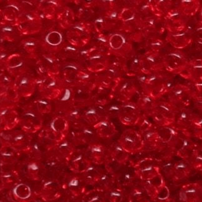 11/0 Charlotte Cut Seed Bead- Transparent Light Siam Red *10g Hank* Charlotte Cut Seedbeads