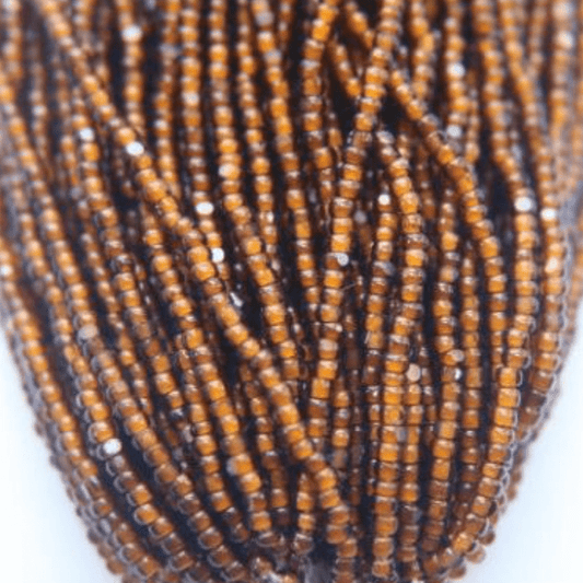 11/0 Charlotte Cut Seed Bead- White Lined Dark Smokey Topaz (Brown)  *10g Hank* Charlotte Cut Seedbeads