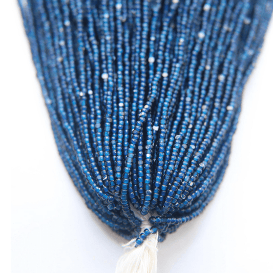 11/0 Charlotte Cut Seed Bead- White Lined Montana Blue *10g Hank* Charlotte Cut Seedbeads