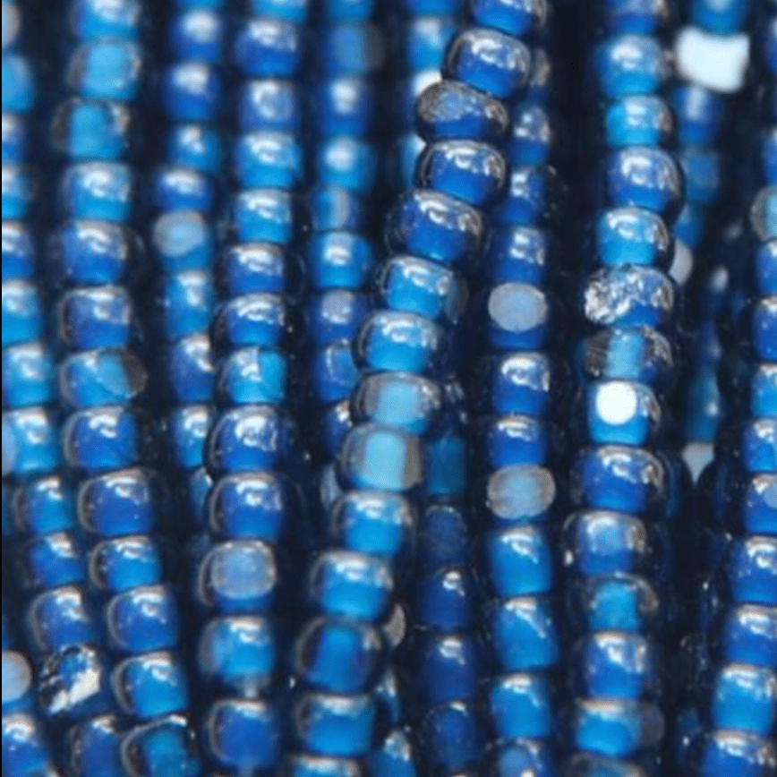 11/0 Charlotte Cut Seed Bead- White Lined Montana Blue *10g Hank* Charlotte Cut Seedbeads