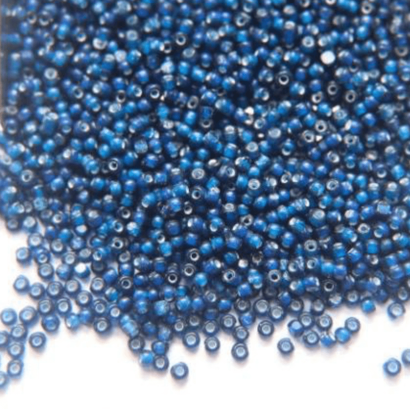 11/0 Charlotte Cut Seed Bead- White Lined Montana Blue *10g Hank* Charlotte Cut Seedbeads