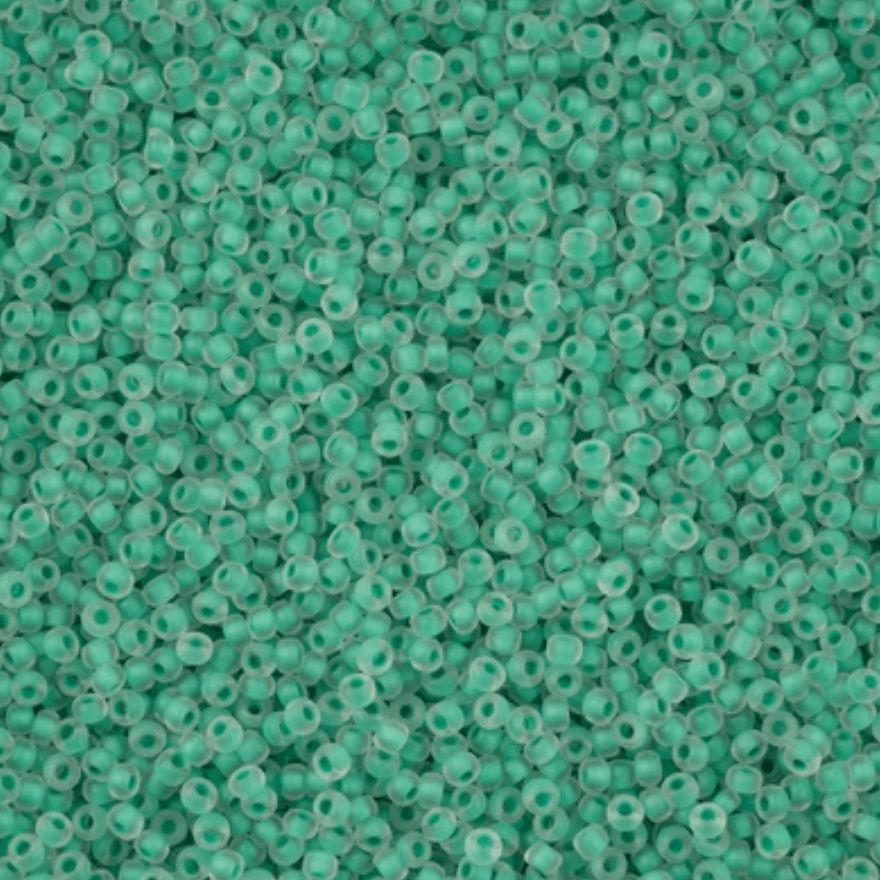 11/0 Colour Lined Mint Terra Matte Preciosa Seed Beads 22g 11/0 Preciosa Seed Beads