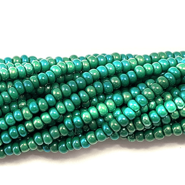 11/0 Dark Green AB Preciosa Seed Beads *Limited time Hank #11SB586 11/0 Preciosa Seed Beads