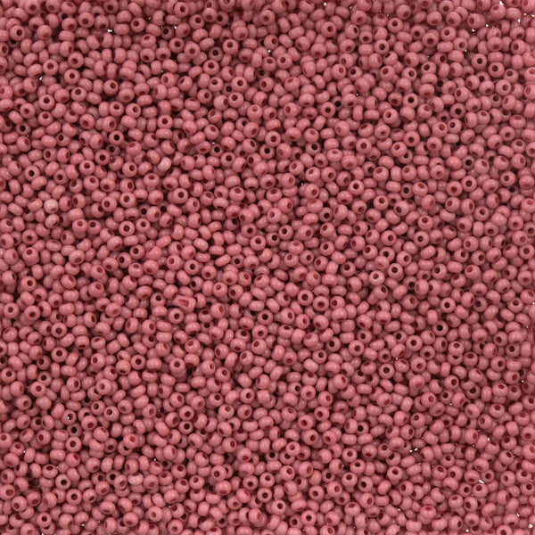11/0 Dark Pink Chalk Dyed Solgel, Preciosa Seed Beads 22g 11/0 Preciosa Seed Beads