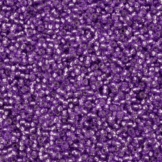 11/0 Grape Purple SOLGEL Transparent Silver lined Preciosa Seed Bead (22g) *NEW* 11/0 Preciosa Seed Beads