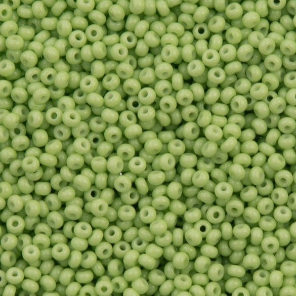 11/0 Green Chalk Dyed Solgel, Preciosa Seed Beads 22g 11/0 Preciosa Seed Beads