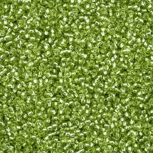 11/0 Green SOLGEL Transparent Silver lined Preciosa Seed Bead (22g) *NEW* 11/0 Preciosa Seed Beads